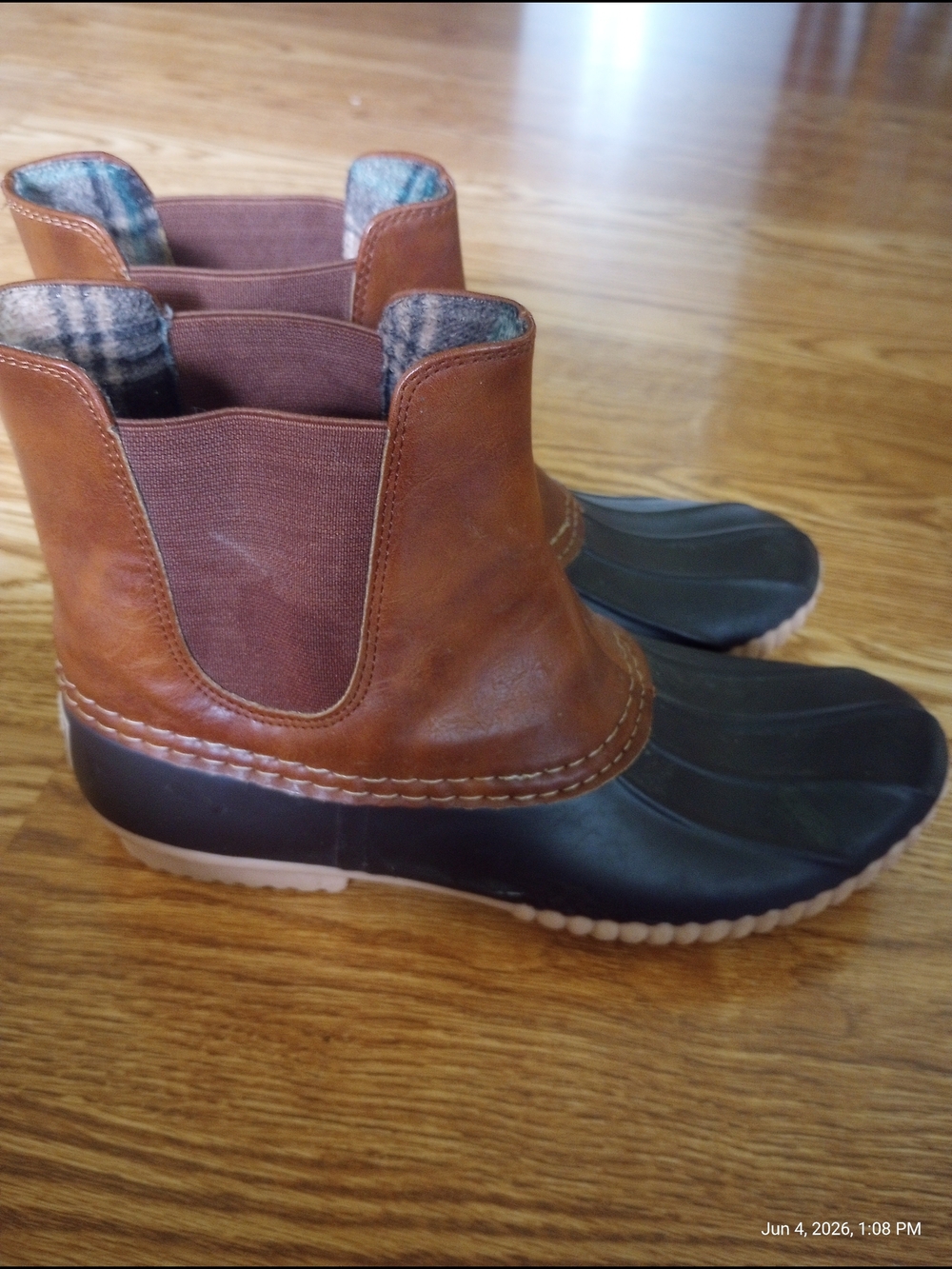 Avanti Brown Leather & Black Rubber Duck Boots